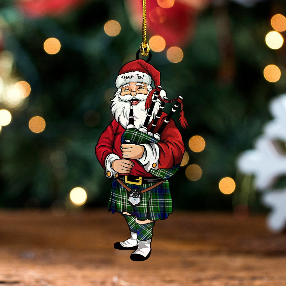 Personalized Clan Swinton Clan Crest Tartan Santa Ornament--Custom Acrylic Christmas Decoration DH65