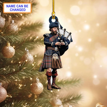Personalized Clan Anderson of Ardbrake Reproduction Tartan Bagpipe Ornament with Custom Name--Scottish Christmas Tree Decoration SH45