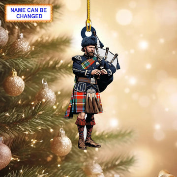 Personalized Clan Christie Ancient Tartan Bagpipe Ornament with Custom Name--Scottish Christmas Tree Decoration MJ23