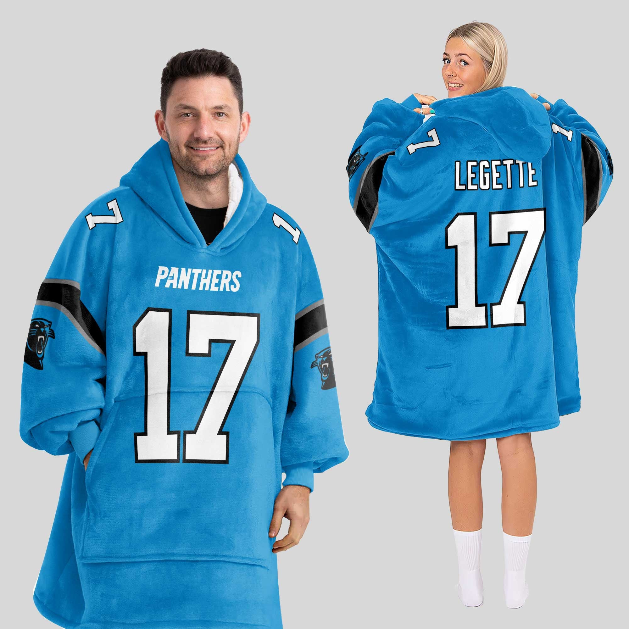 Adult 17 Carolina Football Unisex Blanket Hoodie