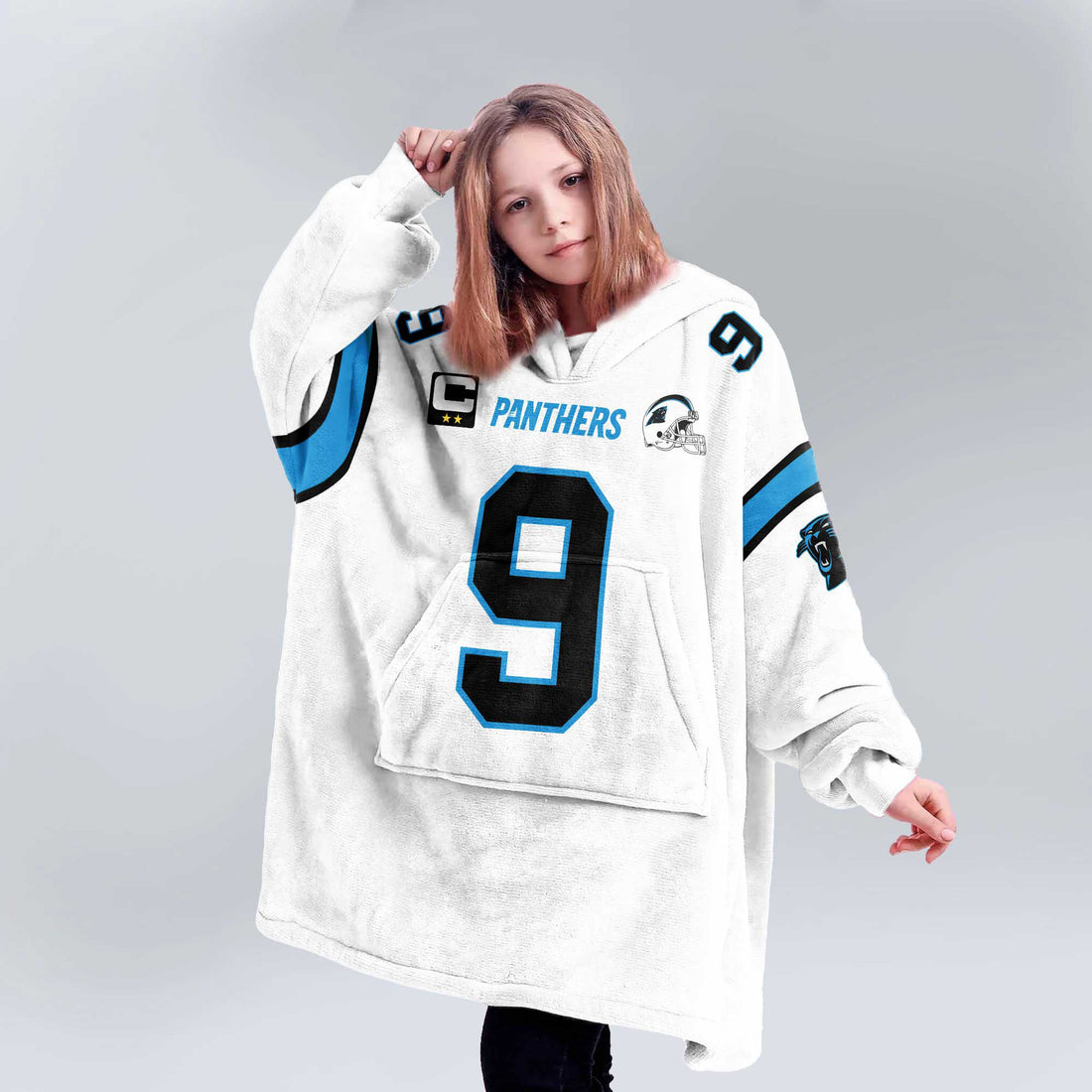 Kid 9 Carolina Football Unisex Blanket Hoodie
