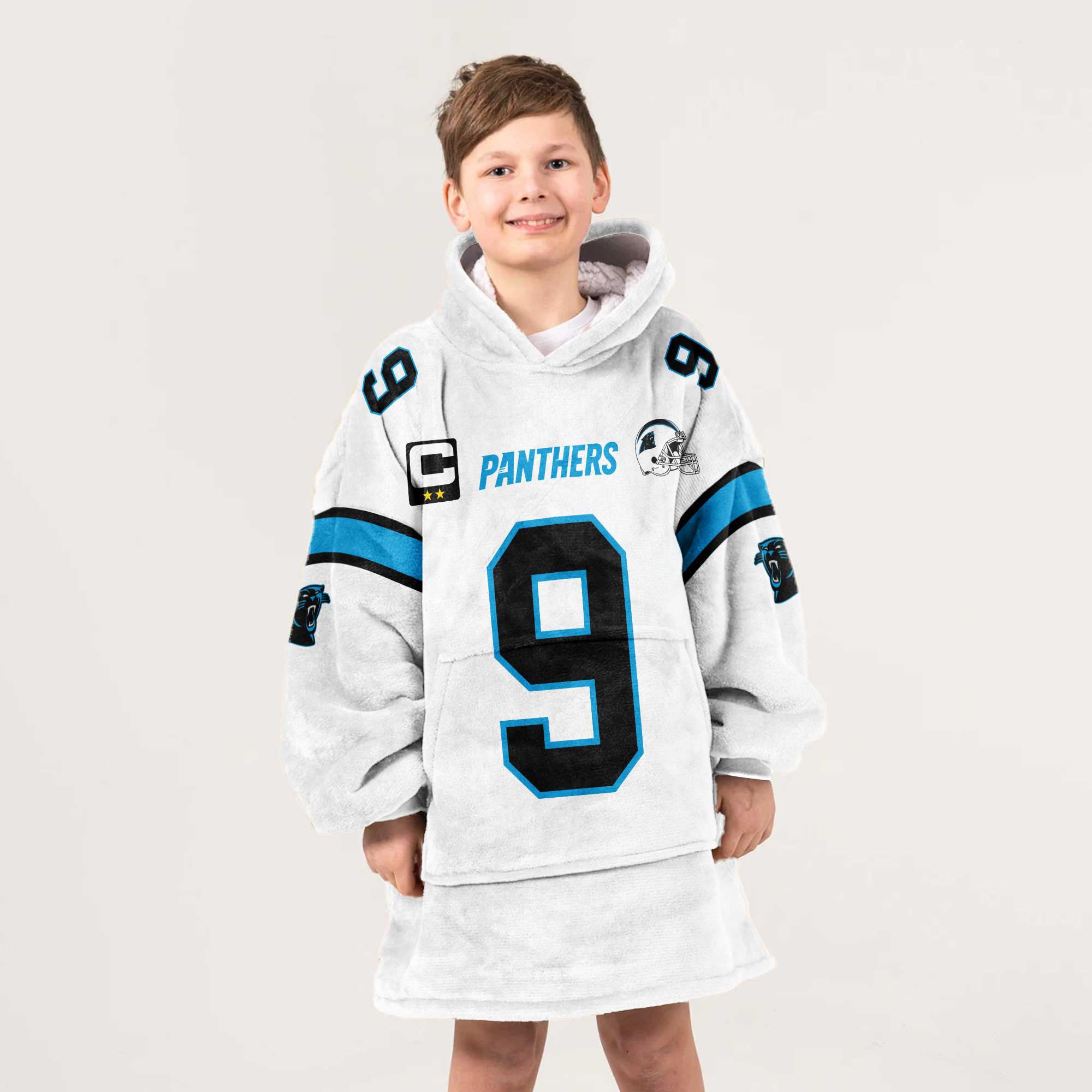Kid 9 Carolina Football Unisex Blanket Hoodie