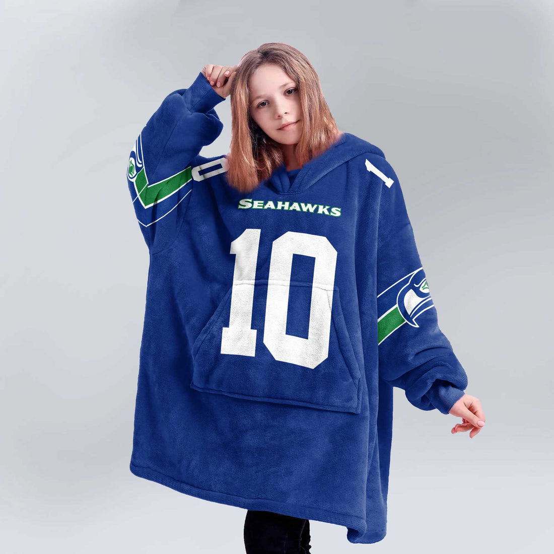 Kid 10 Seattle Football Unisex Blanket Hoodie