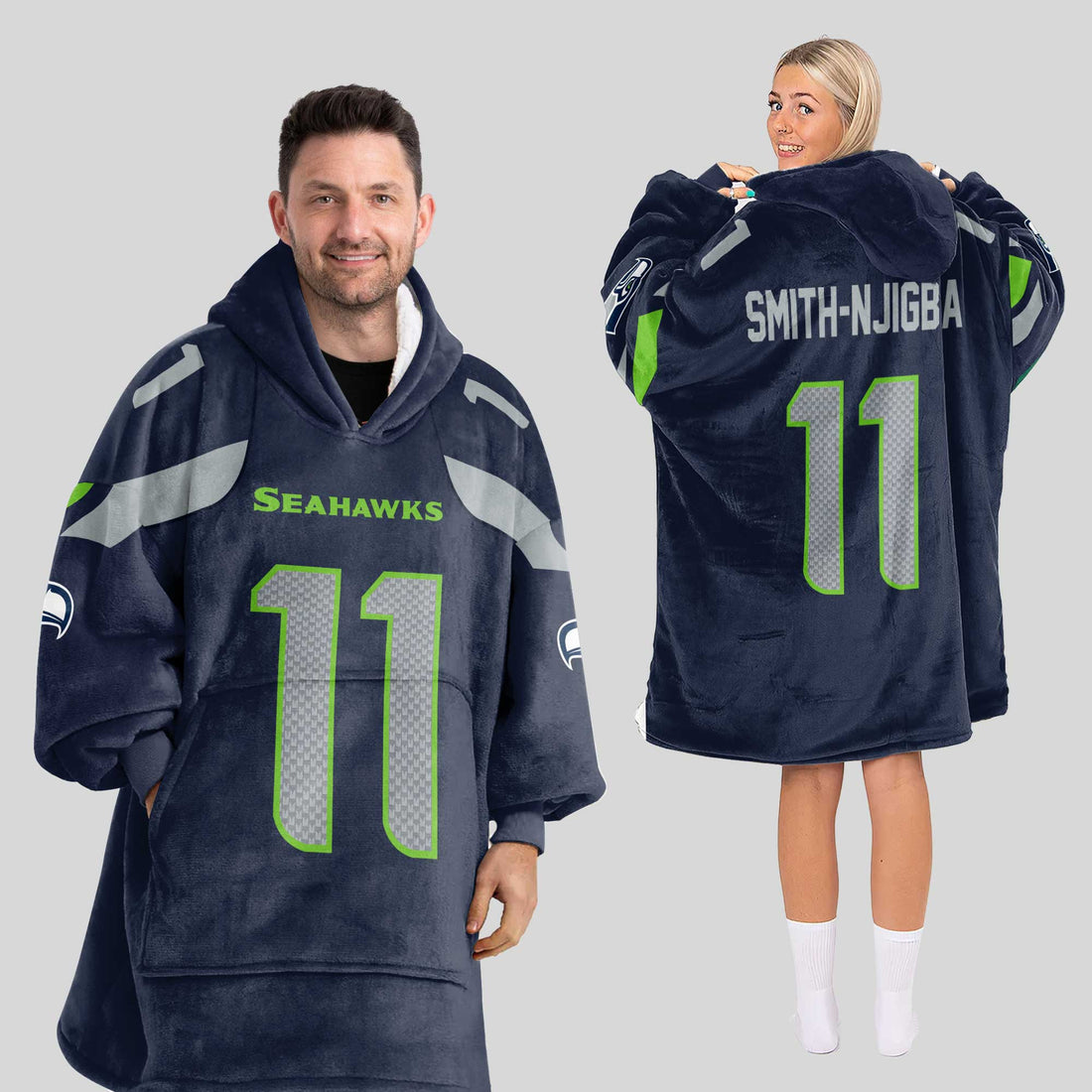 J.S 11 Seattle Football Unisex Blanket Hoodie