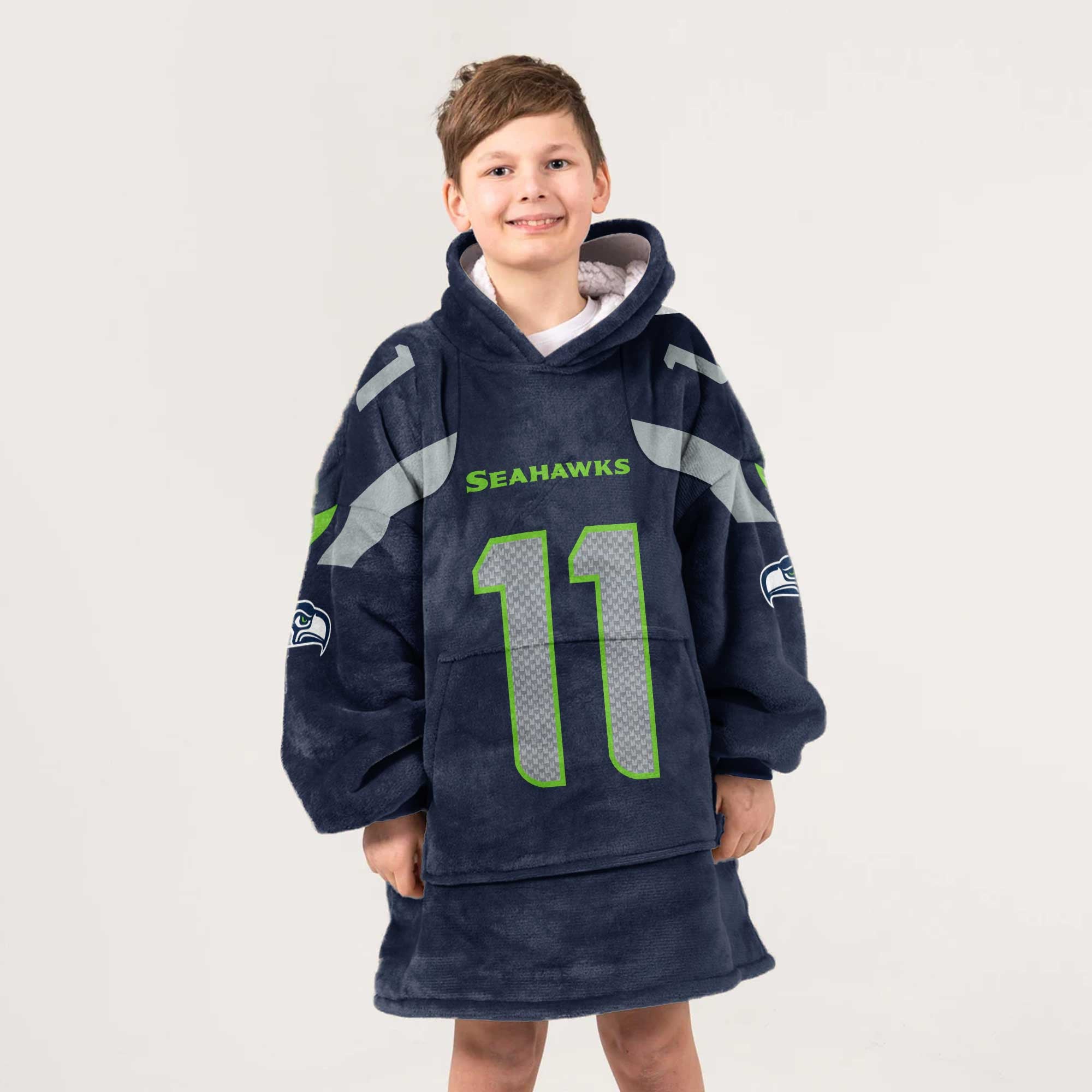 Kid 11 Seattle Football Unisex Blanket Hoodie