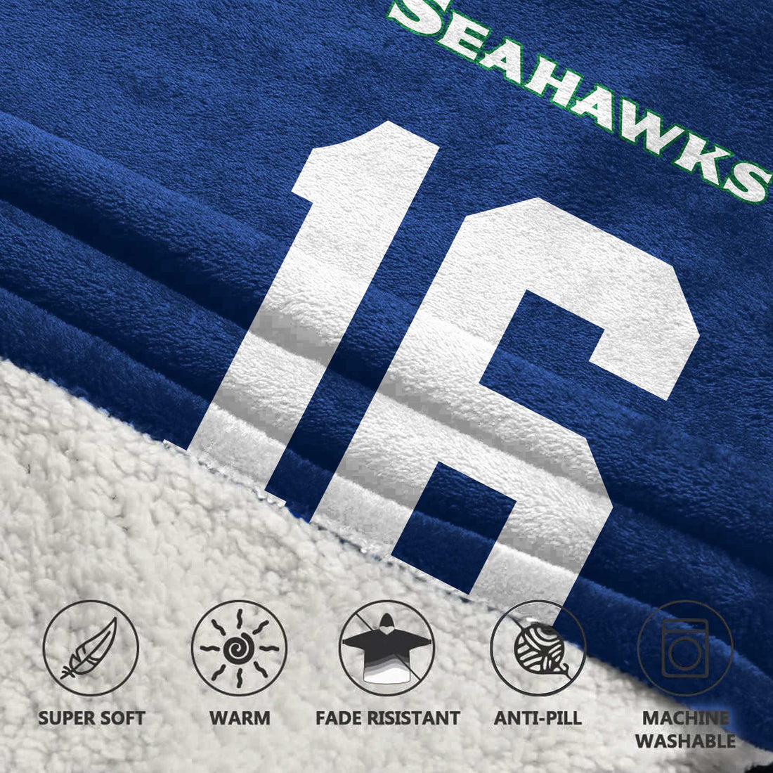 Adult 16 Seattle Football Unisex Blanket Hoodie