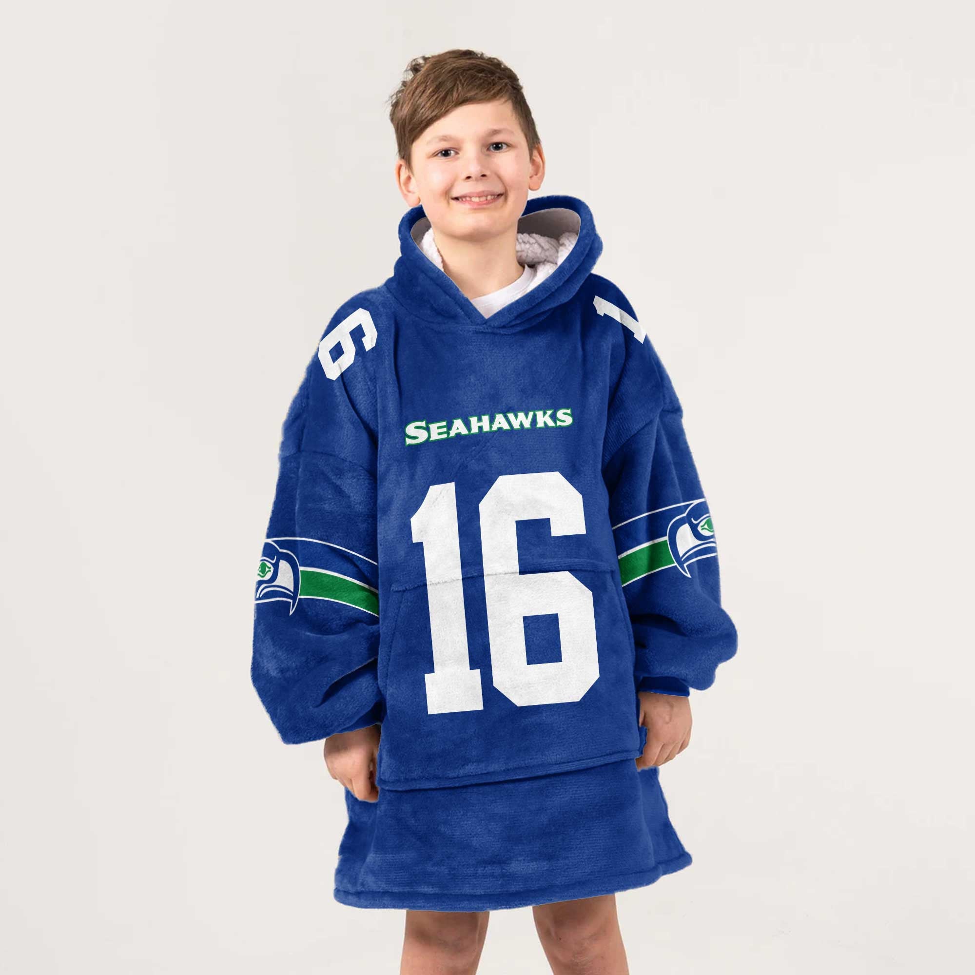 Kid 16 Seattle Football Unisex Blanket Hoodie
