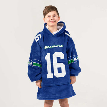 Kid 16 Seattle Football Unisex Blanket Hoodie