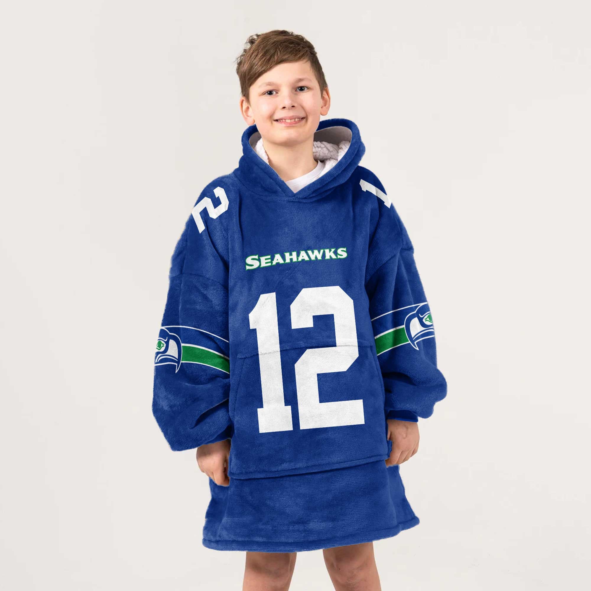 Kid 12 Seattle Football Unisex Blanket Hoodie