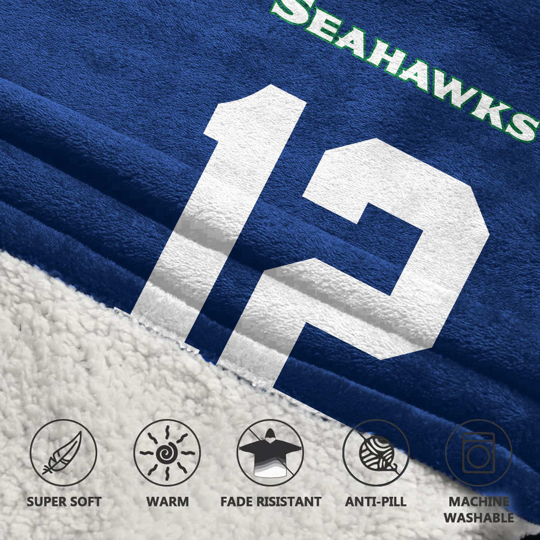 Fan 12 Seattle Football Unisex Blanket Hoodie