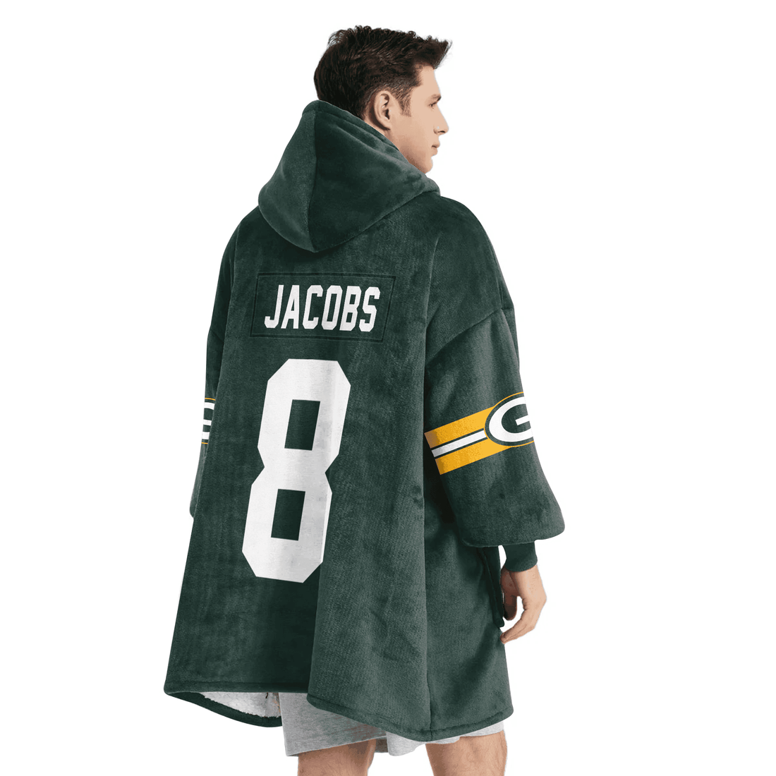 Adult 8 Green Bay Football Unisex Blanket Hoodie