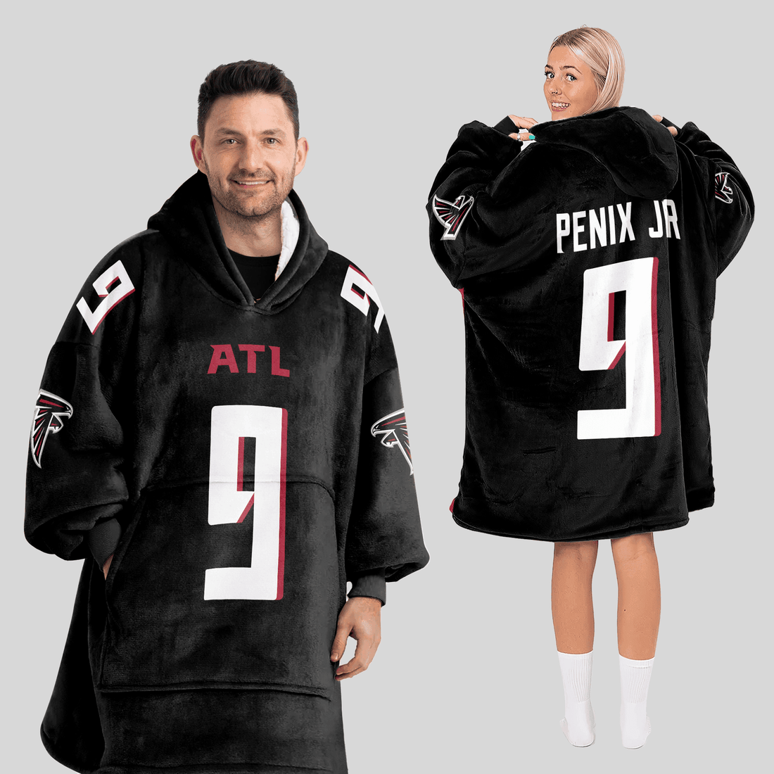 M.P 9 Atlanta Football Unisex Blanket Hoodie