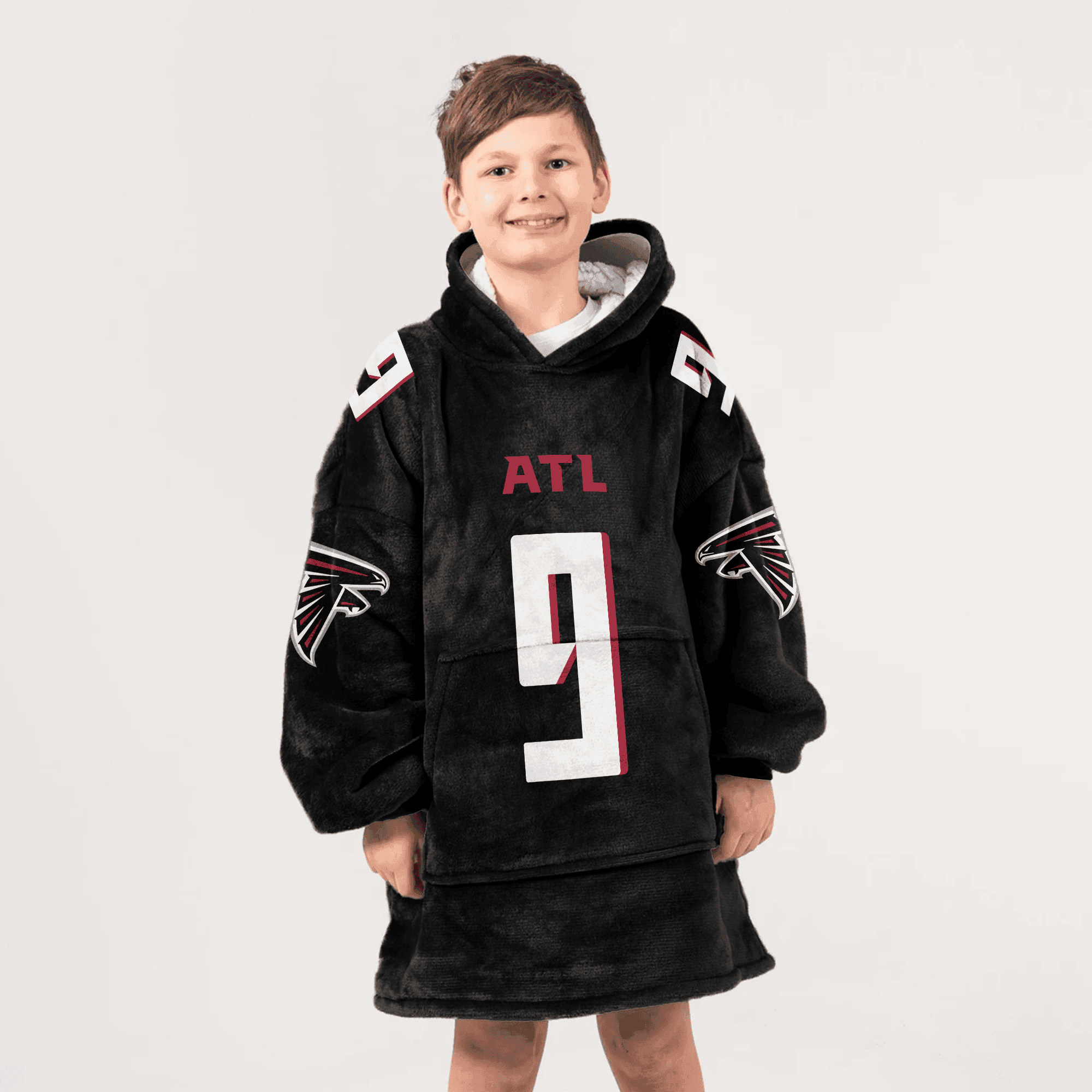 Kid 9 Atlanta Football Unisex Blanket Hoodie