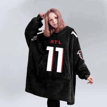 Kid 11 Atlanta Football Unisex Blanket Hoodie