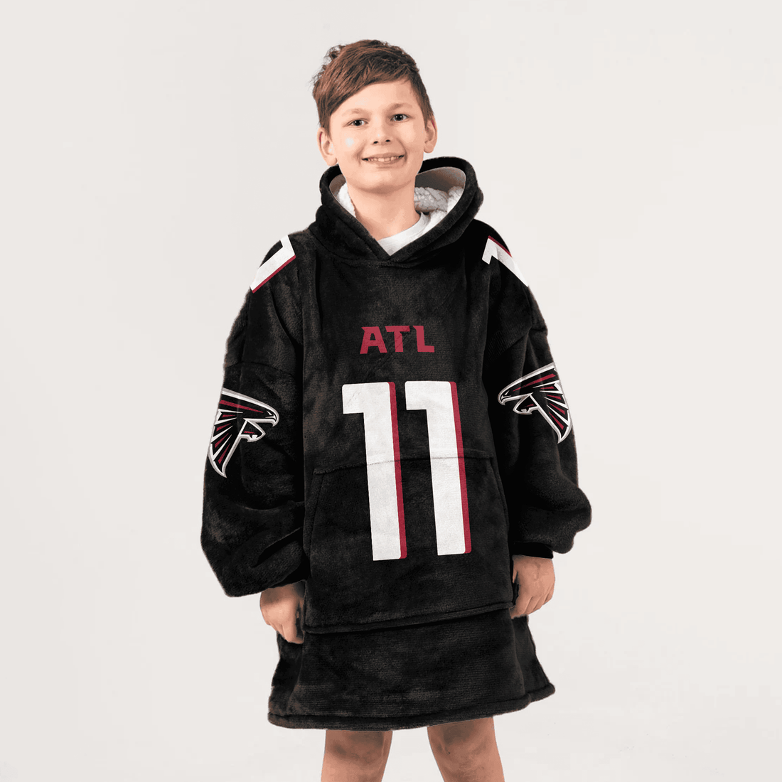 Kid 11 Atlanta Football Unisex Blanket Hoodie