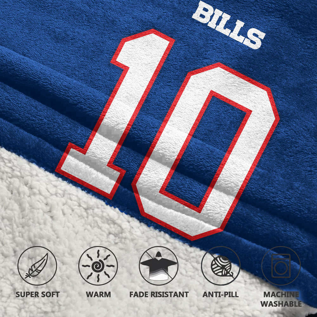 Buffalo Football 10 Unisex Blanket Hoodie