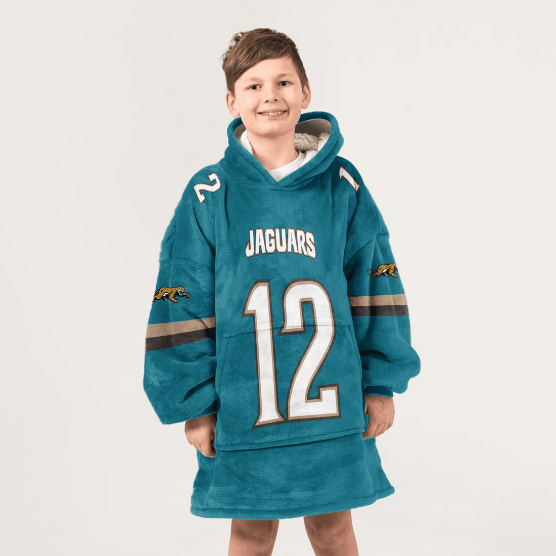 Kid 12 Jacksonville Football Unisex Blanket Hoodie