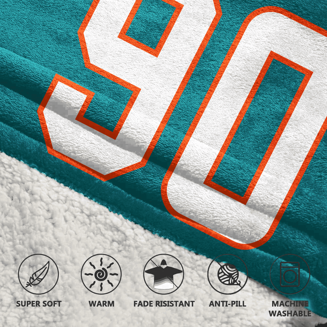 Adult 90 Miami Football Unisex Blanket Hoodie