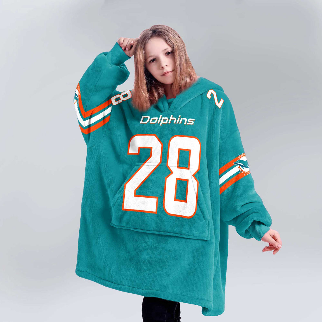 Kid 28 Miami Football Unisex Blanket Hoodie