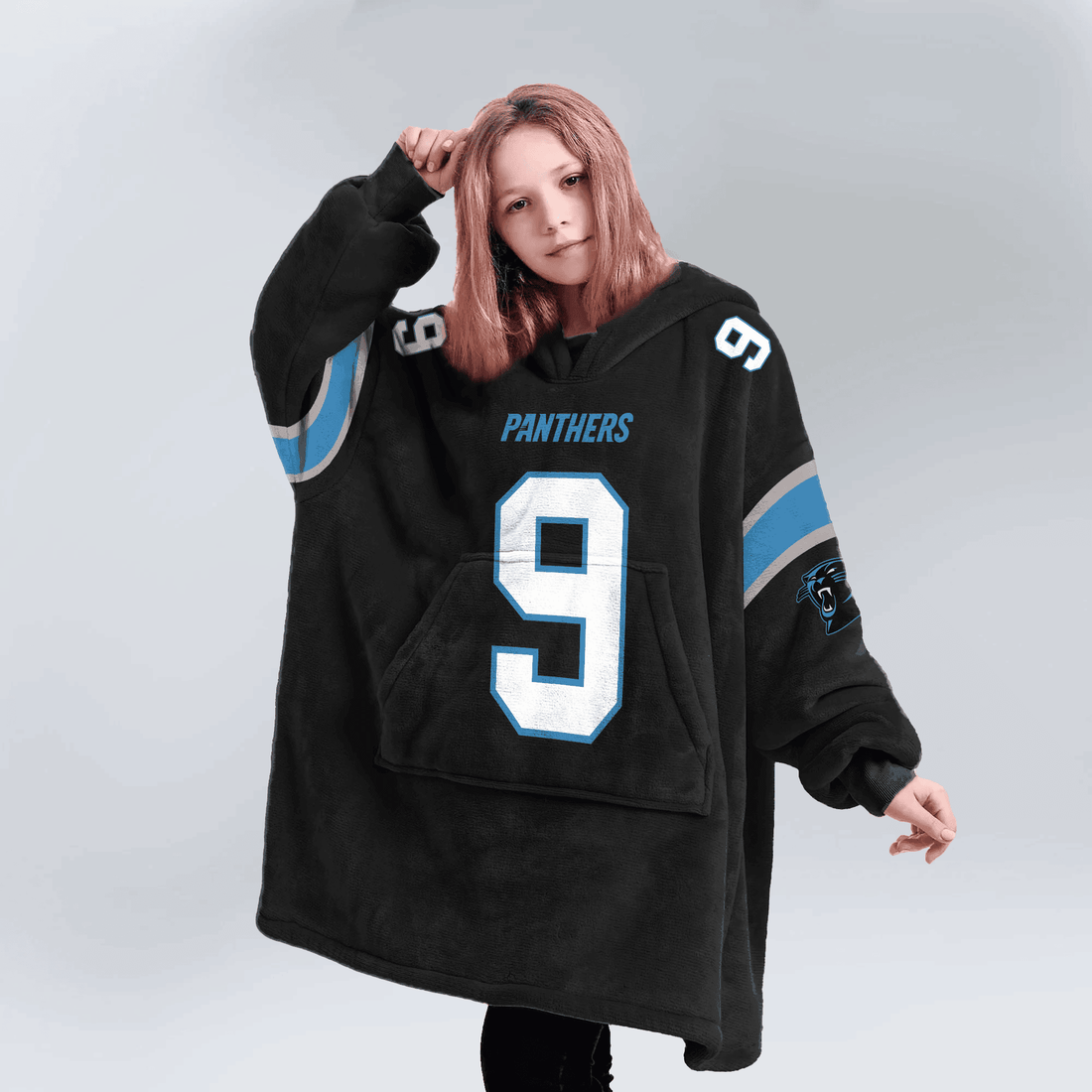 Kid 9 Carolina Football Unisex Blanket Hoodie