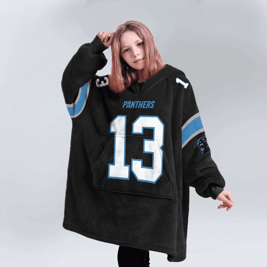 Kid 13 Carolina Football Unisex Blanket Hoodie