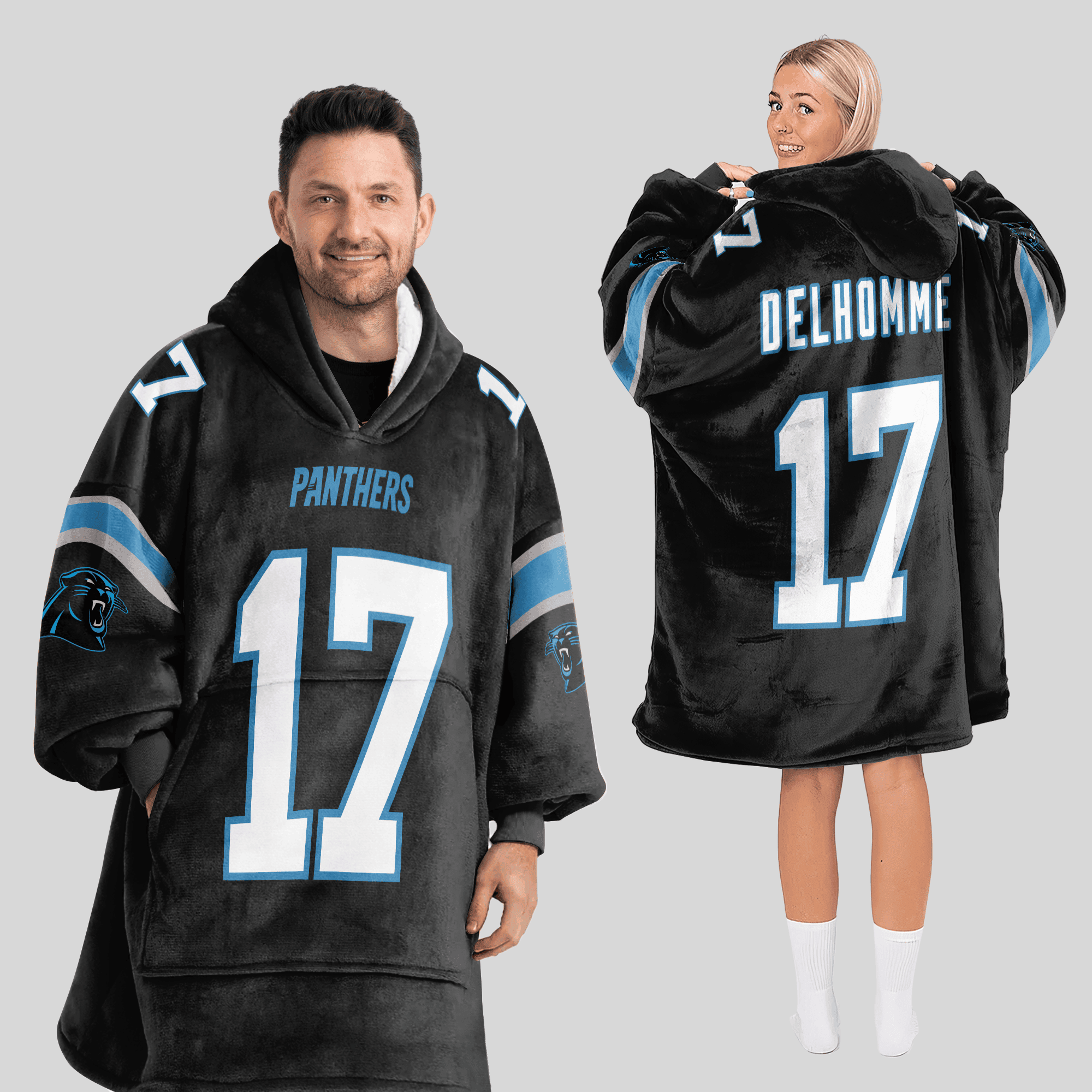 Adult 17 Carolina Football Unisex Blanket Hoodie