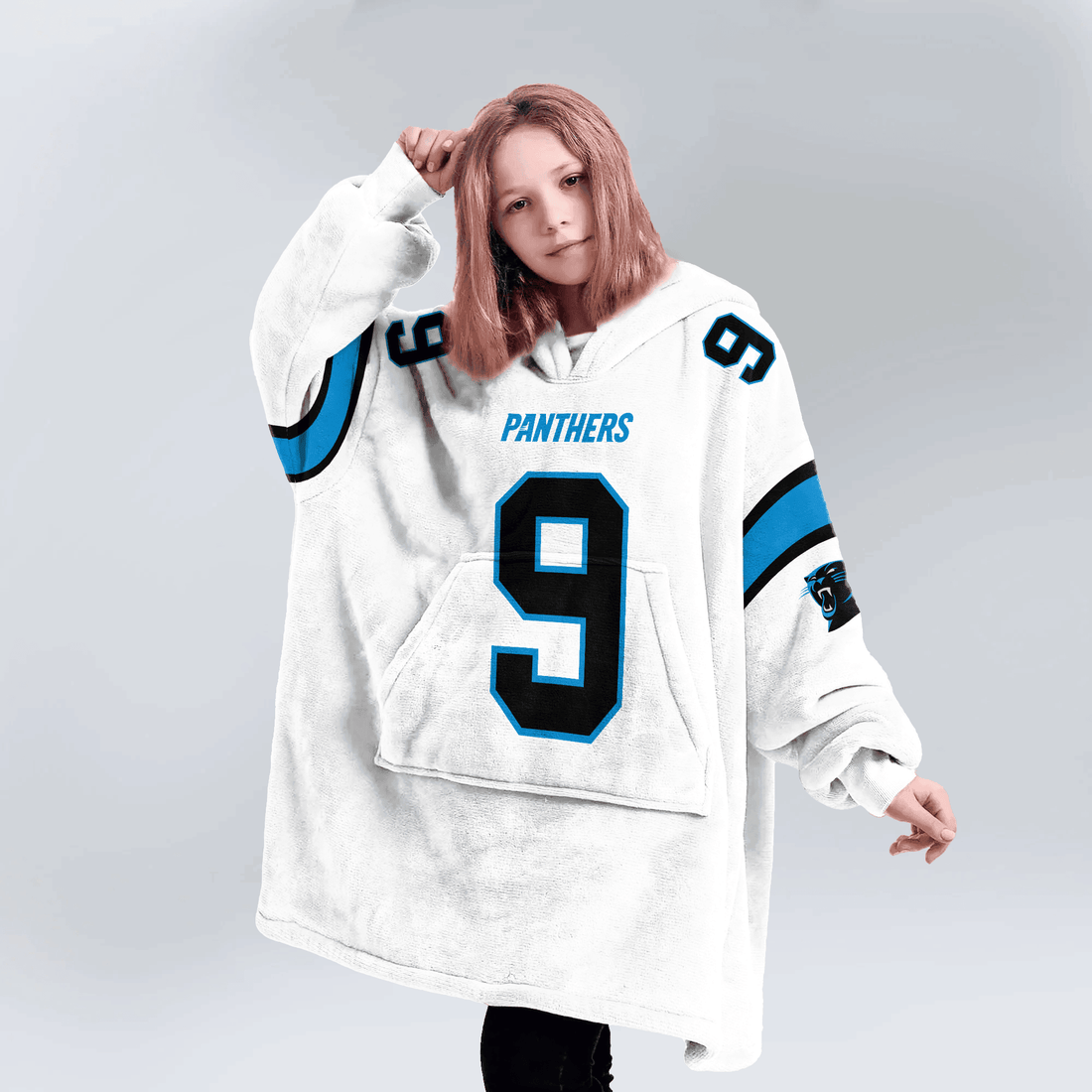 Kid 9 Carolina Football Unisex Blanket Hoodie