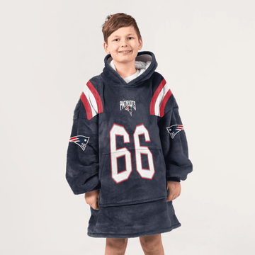 Kid 66 New England Football Unisex Blanket Hoodie
