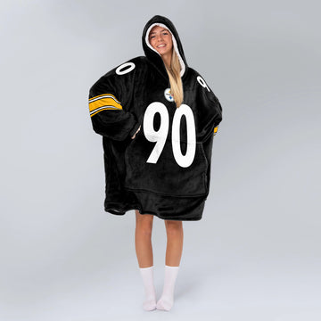 T.J.W 90 Pittsburgh Football Unisex Blanket Hoodie