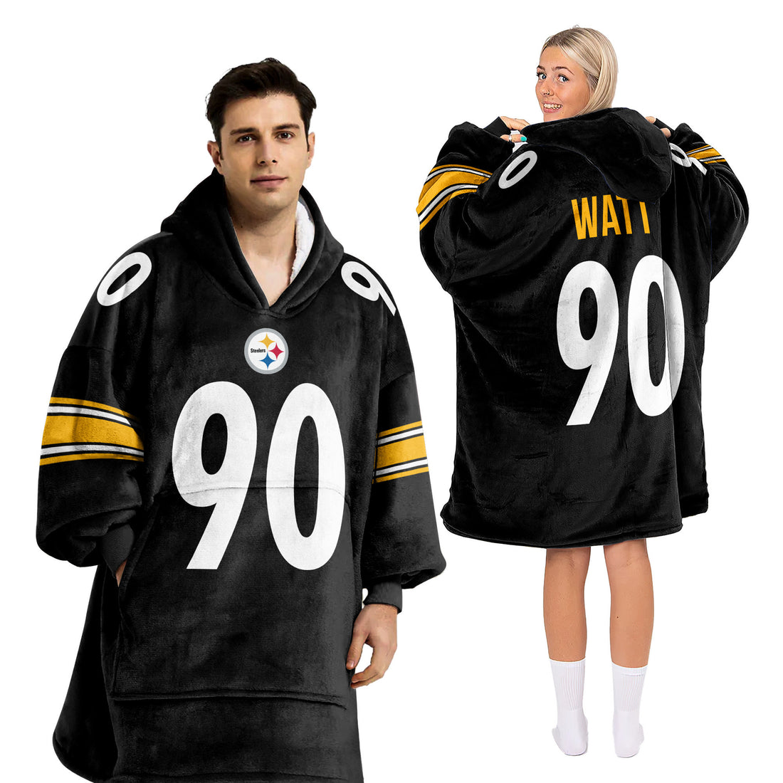 T.J.W 90 Pittsburgh Football Unisex Blanket Hoodie