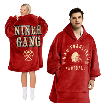 San Francisco Football Unisex Blanket Hoodie