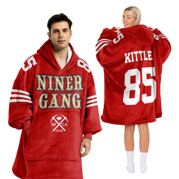 San Francisco No 85 Football Unisex Blanket Hoodie
