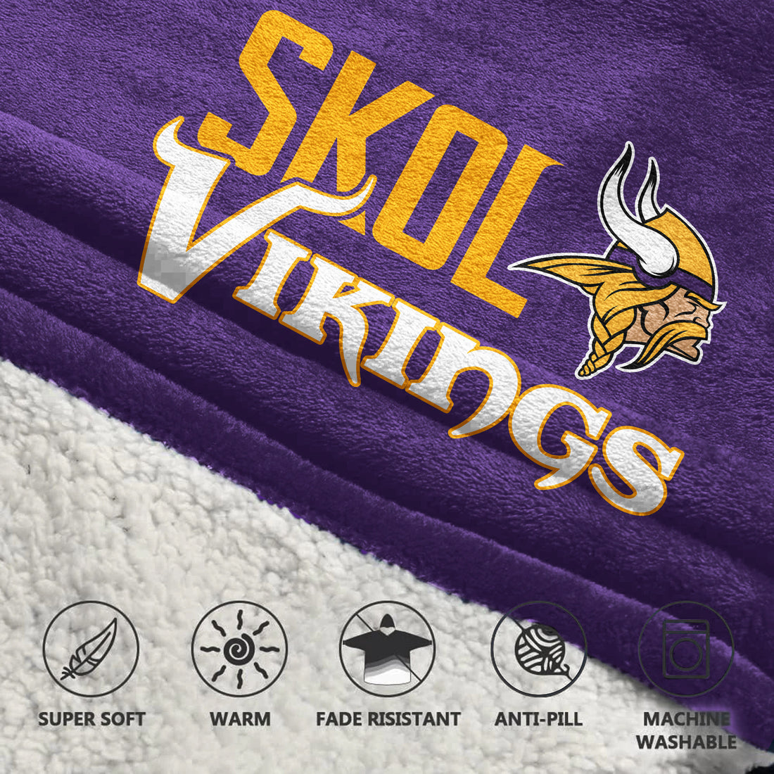 Skol JJ 18 Minnesota Football Unisex Blanket Hoodie