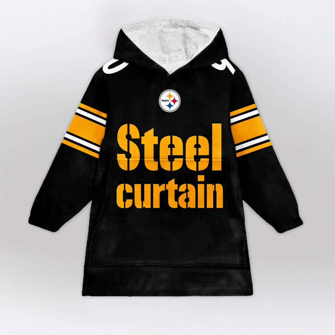 Steel Curtain 90 Pittsburgh Football Unisex Blanket Hoodie