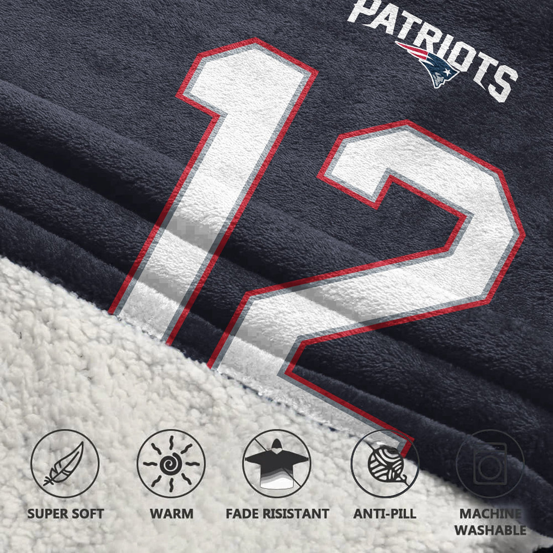 T.B 12 New England Football Unisex Blanket Hoodie
