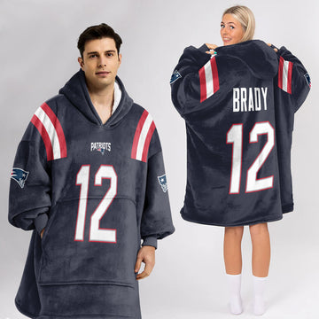 T.B 12 New England Football Unisex Blanket Hoodie