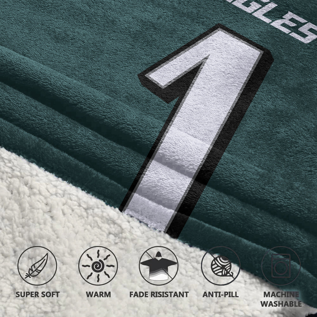 #1 Philadelphia Football Unisex Blanket Hoodie