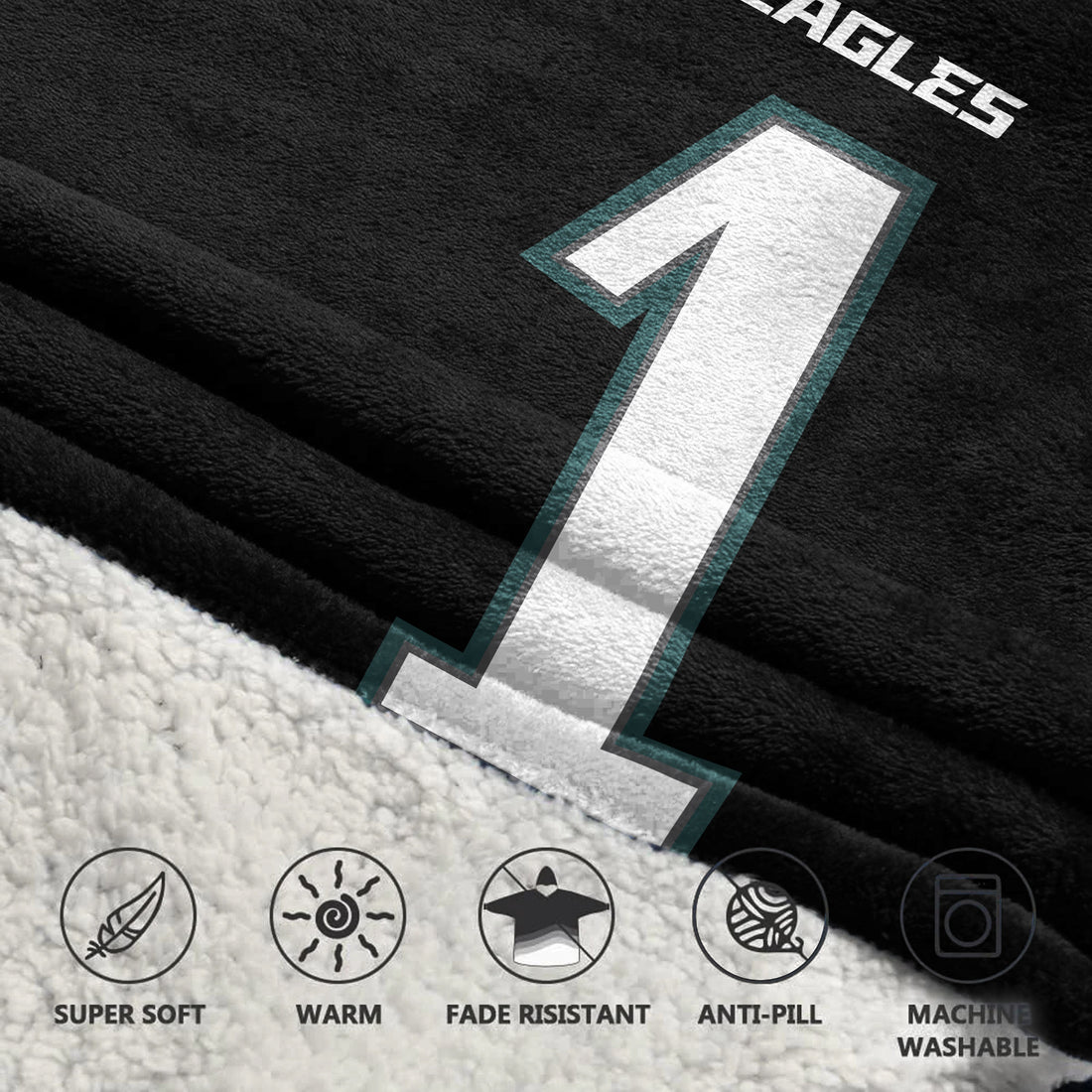 #1 Philadelphia Football Unisex Blanket Hoodie