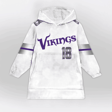 White 18 Minnesota Football Unisex Blanket Hoodie