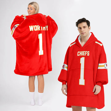 #1 Kansas City Football Unisex Blanket Hoodie