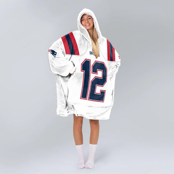 T.B 12 New England Football Unisex Blanket Hoodie