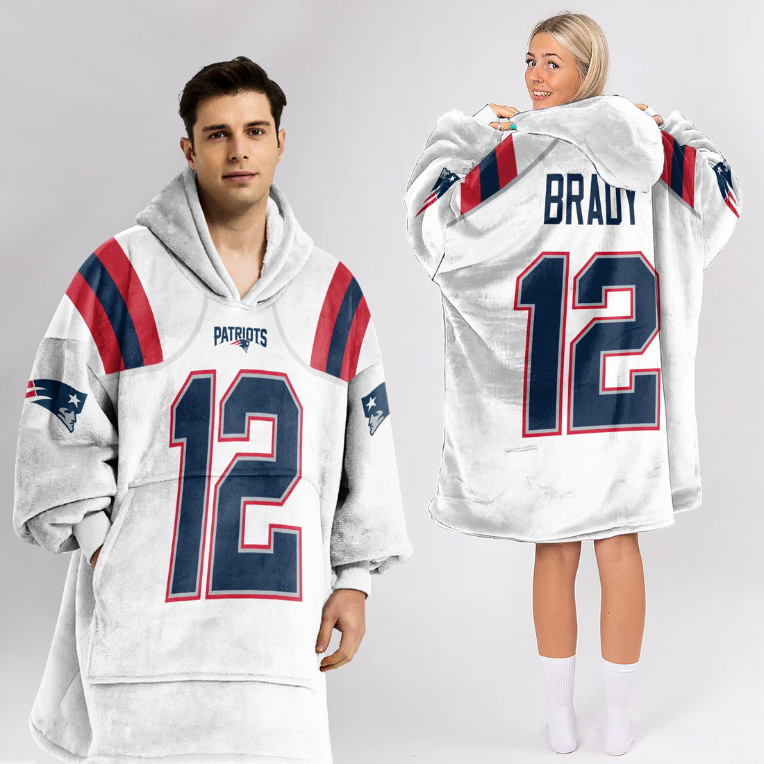 T.B 12 New England Football Unisex Blanket Hoodie