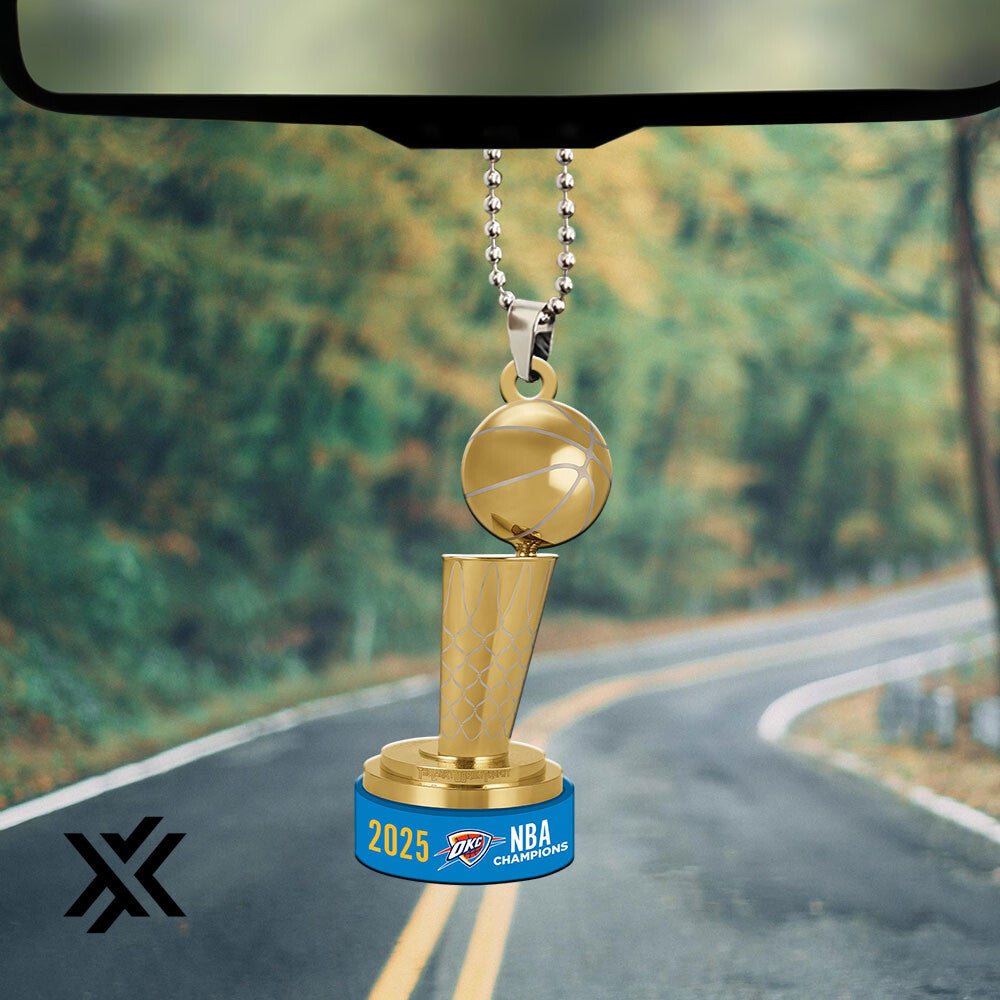 Oklahoma City Thunder 2025 NBA Champions Custom shape 2-sided Acrylic Car Ornament