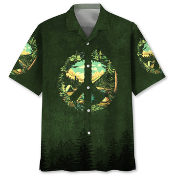 Camp Life Peace Sign Hawaiian Shirt