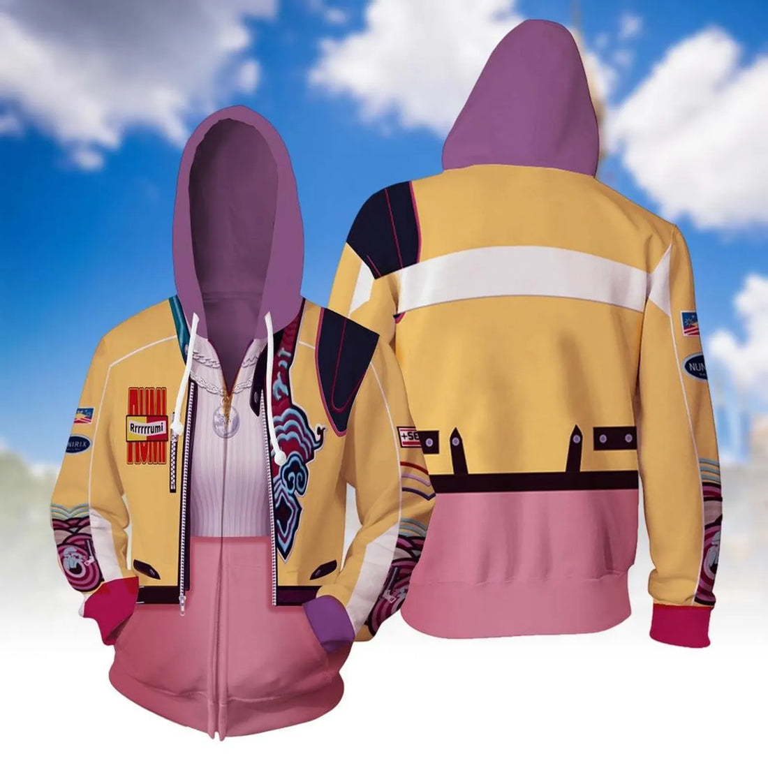 Kpop Demon Hunters Costume Rumi Hoodie, Halloween Rumi Demons Hunter Cosplay Sweatshirt, Rumi Yellow Cosplay T-Shirt