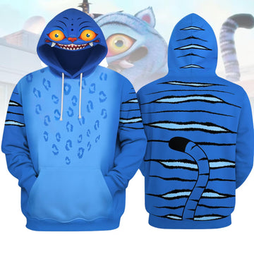 Derpy Tiger Costume Hoodie Jogger Sets, Kpop Demon Hunters Costume Hoodie, Blue Tiger Sweatshirt, Huntrix Kpop Movie Cosplay Outfits-1