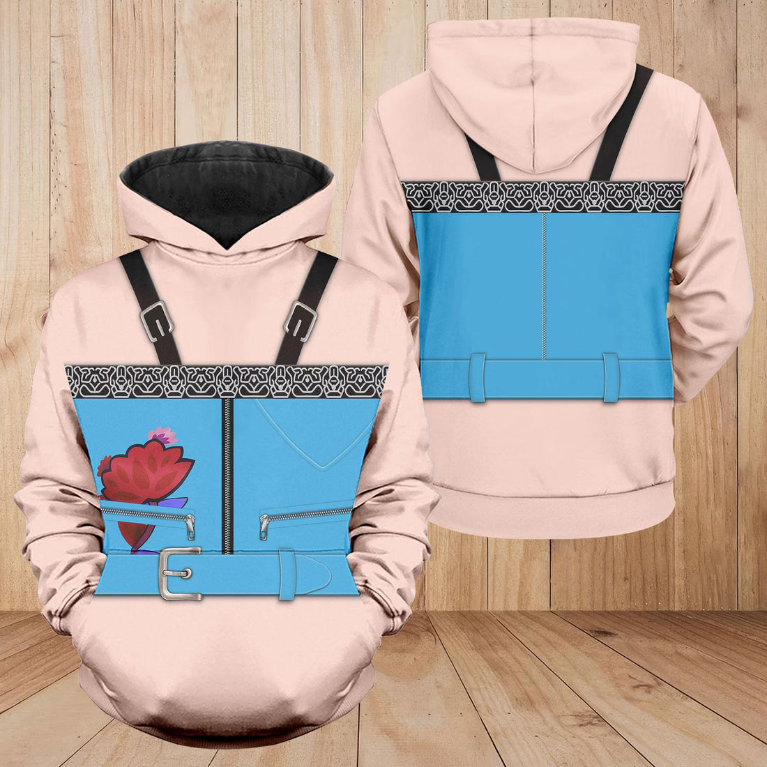 Zoey Kpop Demon Hunters Cosplay Hoodie, Zoey Inspired Performance Costume Jogger, Rumi Zoey Mira Cosplay Shirt Pant Set, Huntrix Fan Gi