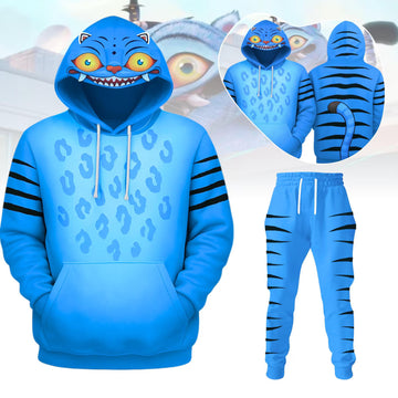 Derpy Tiger Costume Hoodie Jogger Sets, Kpop Demon Hunters Costume Hoodie, Blue Tiger Cosplay Jogger, Huntrix Kpop Movie Cosplay Outfit