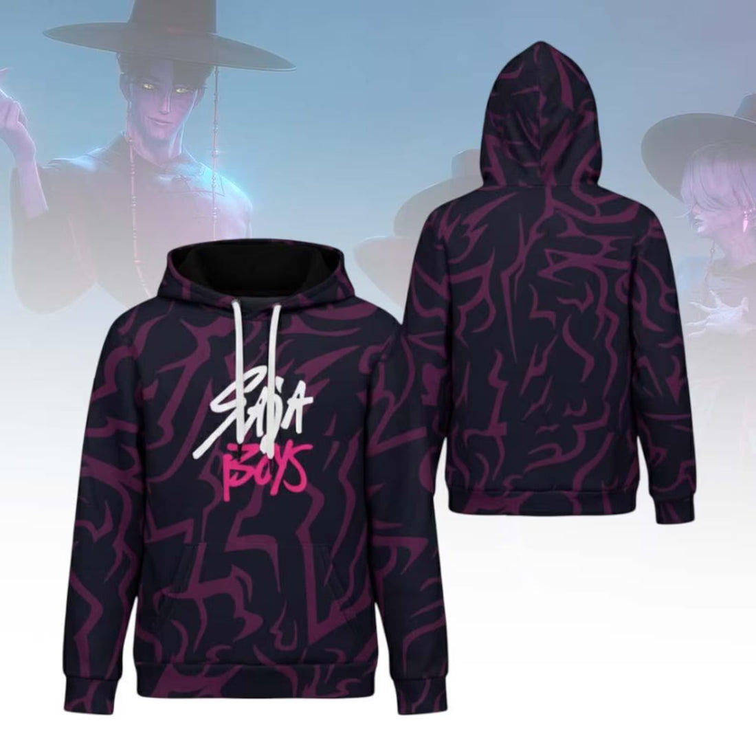 Saja Boys Kpop Demon Hunters Costume Cosplay Set, Saja Boys Huntrix Hoodie, Saja Boys Jogger For Kids And Men, Demon Hunters Merch