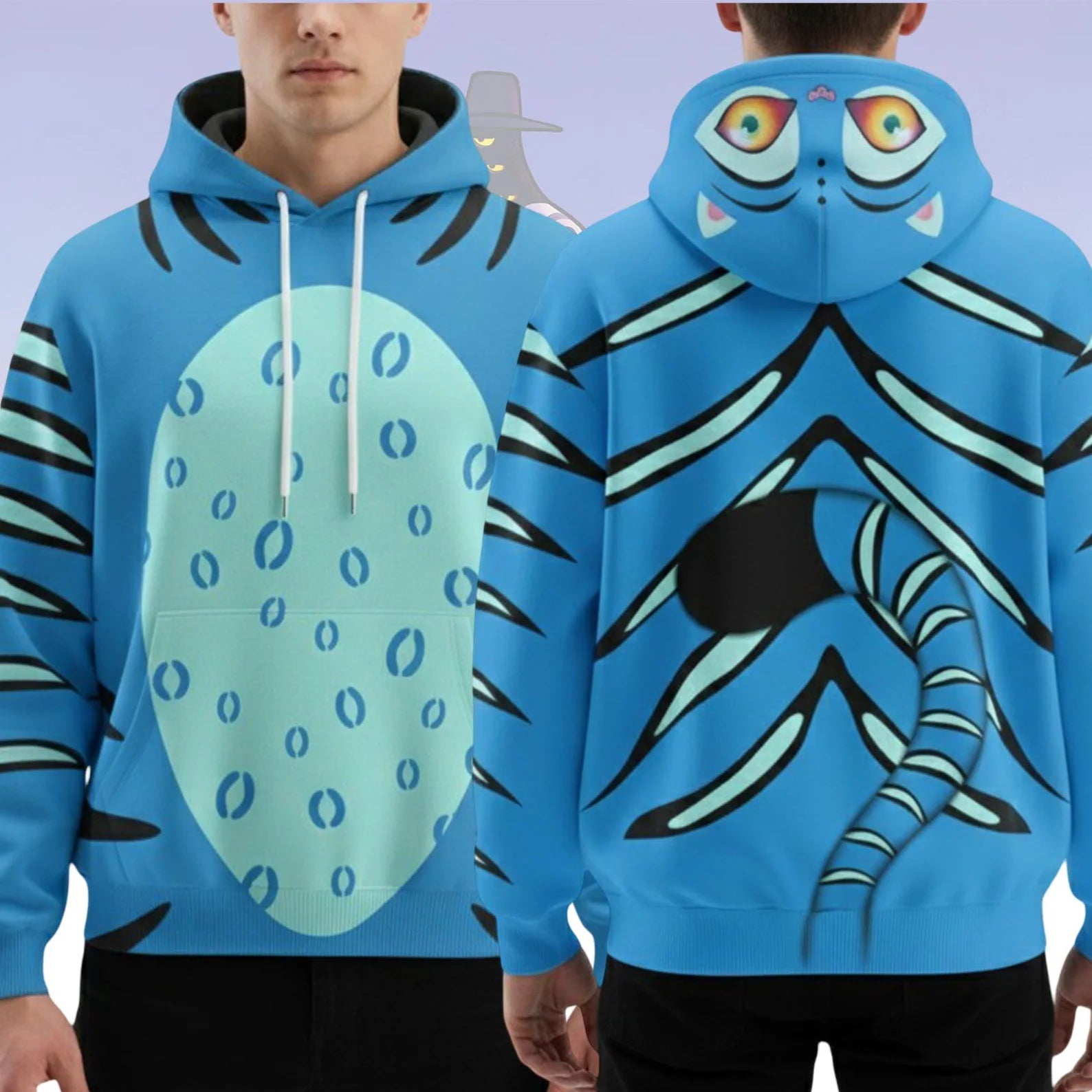 Kpop Demon Hunters Tiger Costume Hoodie Jogger, Derpy Tiger Cosplay Hoodie, Derpy Tiger Costume Hoodie, Blue Tiger, Halloween Costume